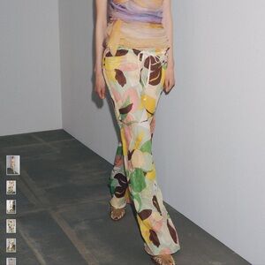 NEW WITH TAGS ZARA RAMIE FLORAL‎ WIDE LEG PANTS